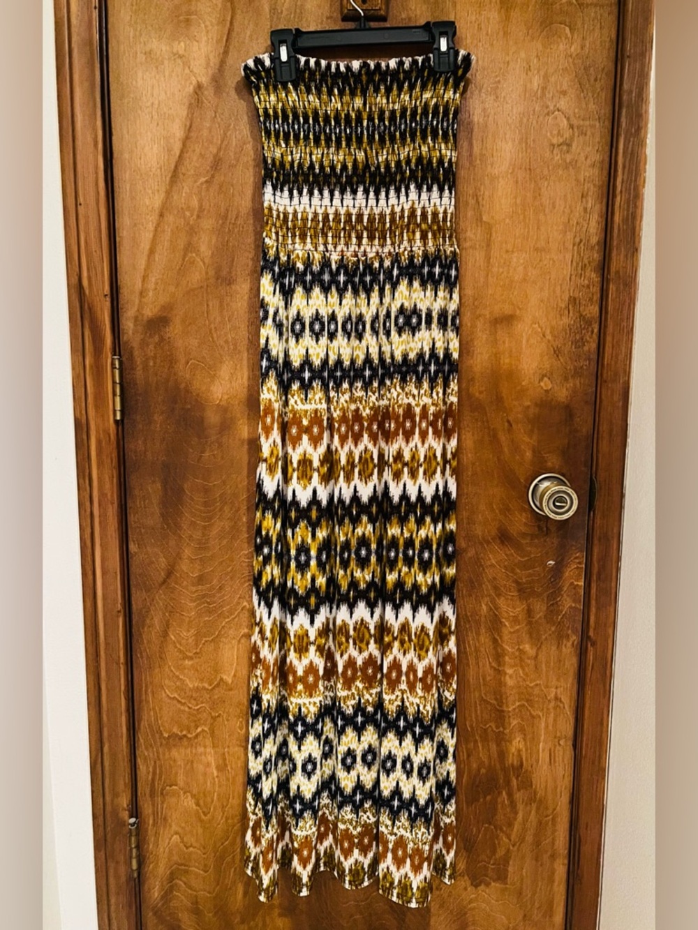 NWT Mlle Gabrielle Yellow, Black & White Textured Chevron Dress